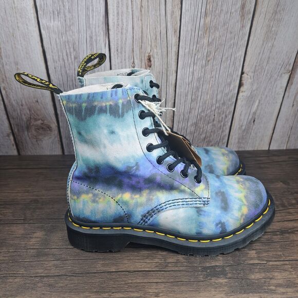 DR Martens 1460 Pascal Blue Tie Dye Summer Tumbled Boots Women's Sz 6 (NWT) - Picture 3 of 8